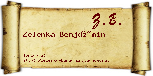 Zelenka Benjámin névjegykártya